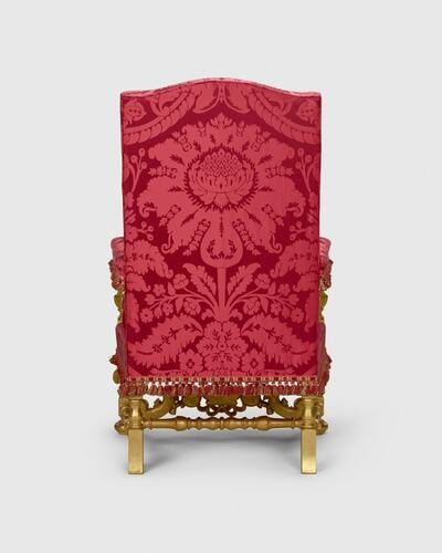 Master: Pair of Chairs of Estate, used by Queen Elizabeth II and Prince Philip, and by King Charles III and Queen Camilla
Item: Chair of Estate, used by Queen Elizabeth II and King Charles III Master: Pair of Chairs of Estate, used by Queen Elizabeth II and Prince Philip, and by King Charles III and Queen Camilla
Item: Chair of Estate, used by Queen Elizabeth II and King Charles III