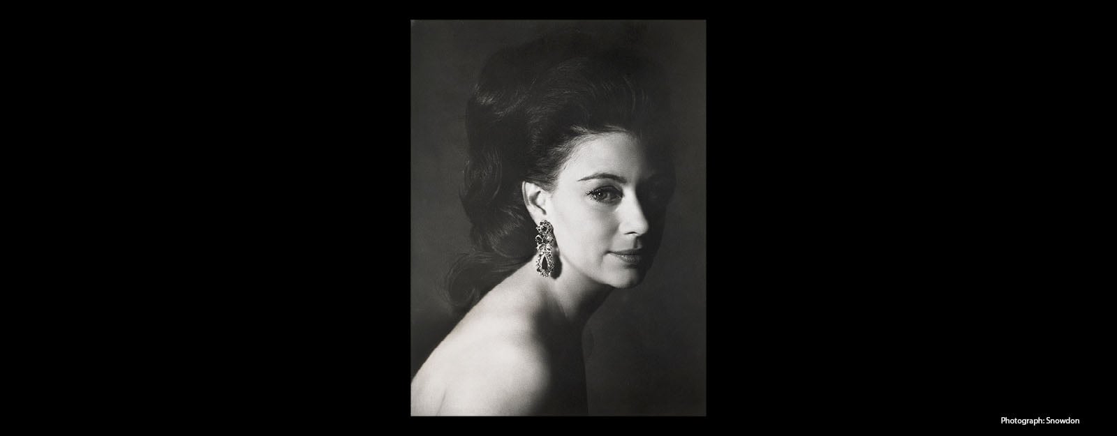 Princess Margaret, 1967 Photograph: Snowdon (RCIN 2335975) Black and white portrait of Princess Margaret, 1967