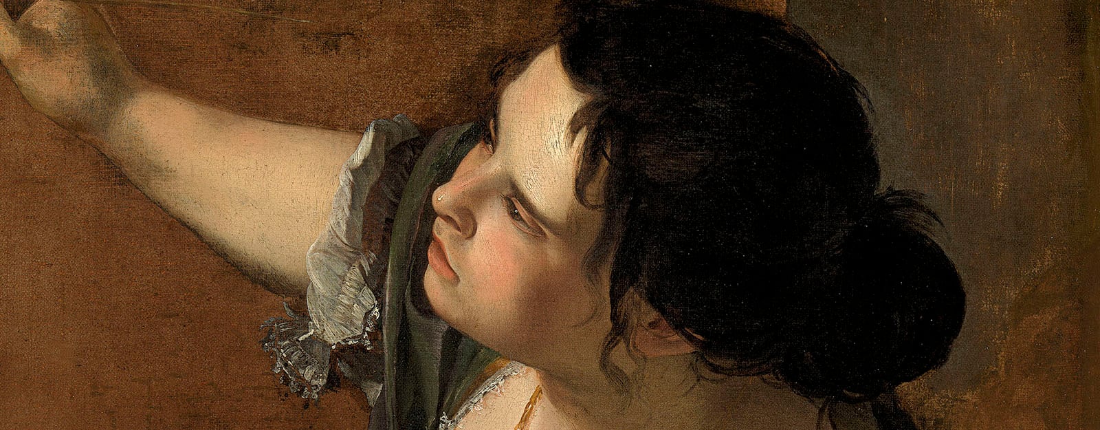 <i>Self-Portrait as the Allegory of Painting (‘La Pittura’)</i> by Artemisia Gentileschi (RCIN 405551) A painting of a woman painting a self portrait
