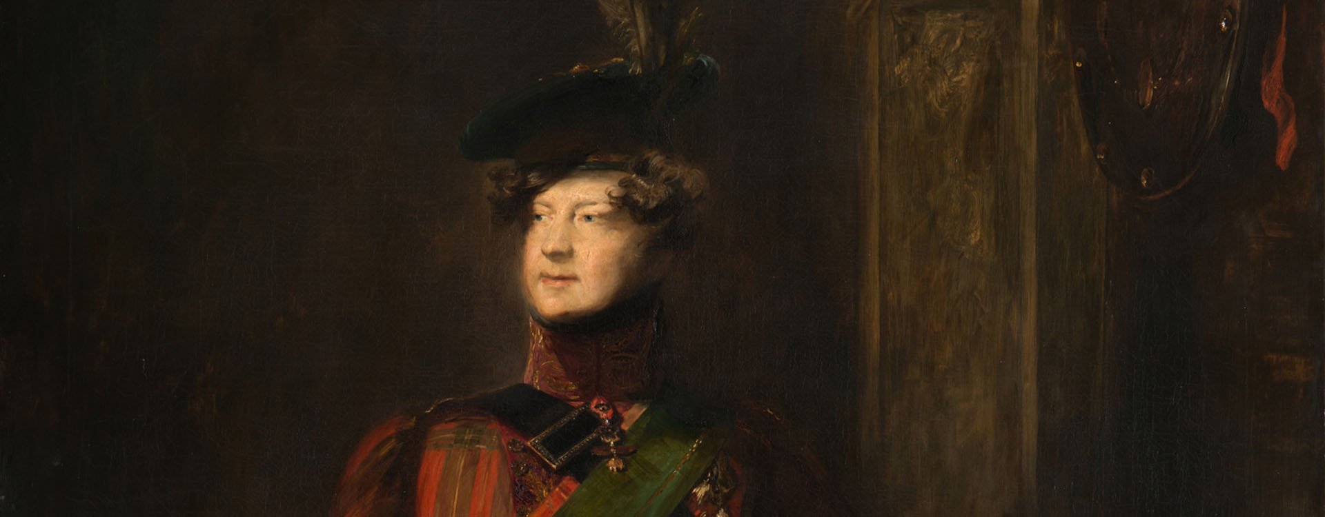 George IV (RCIN 401206) Painting of man wearing hat and tartan.